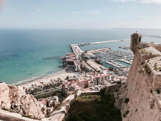 View of the port of Alicante from the Santa Barbara Castle