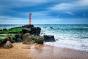 Morbihan beach and rough seas