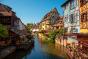 Canal and colorful houses in Strasbourg