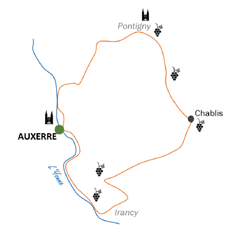 Carte Sud de la Bourgogne à vélo